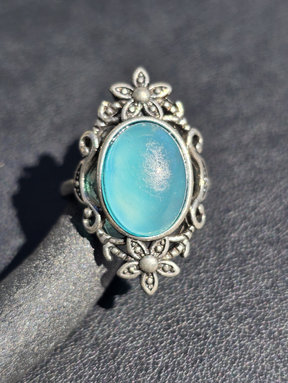 Aquamarine Adjustable Copper Ring gorgeous aquamarine copper adjustable Ring